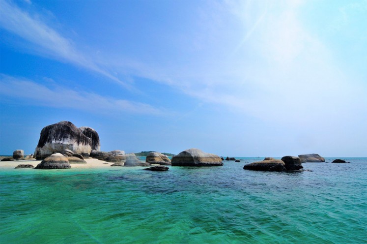 A seascape off Belitung Island in Bangka-Belitung Islands province. 