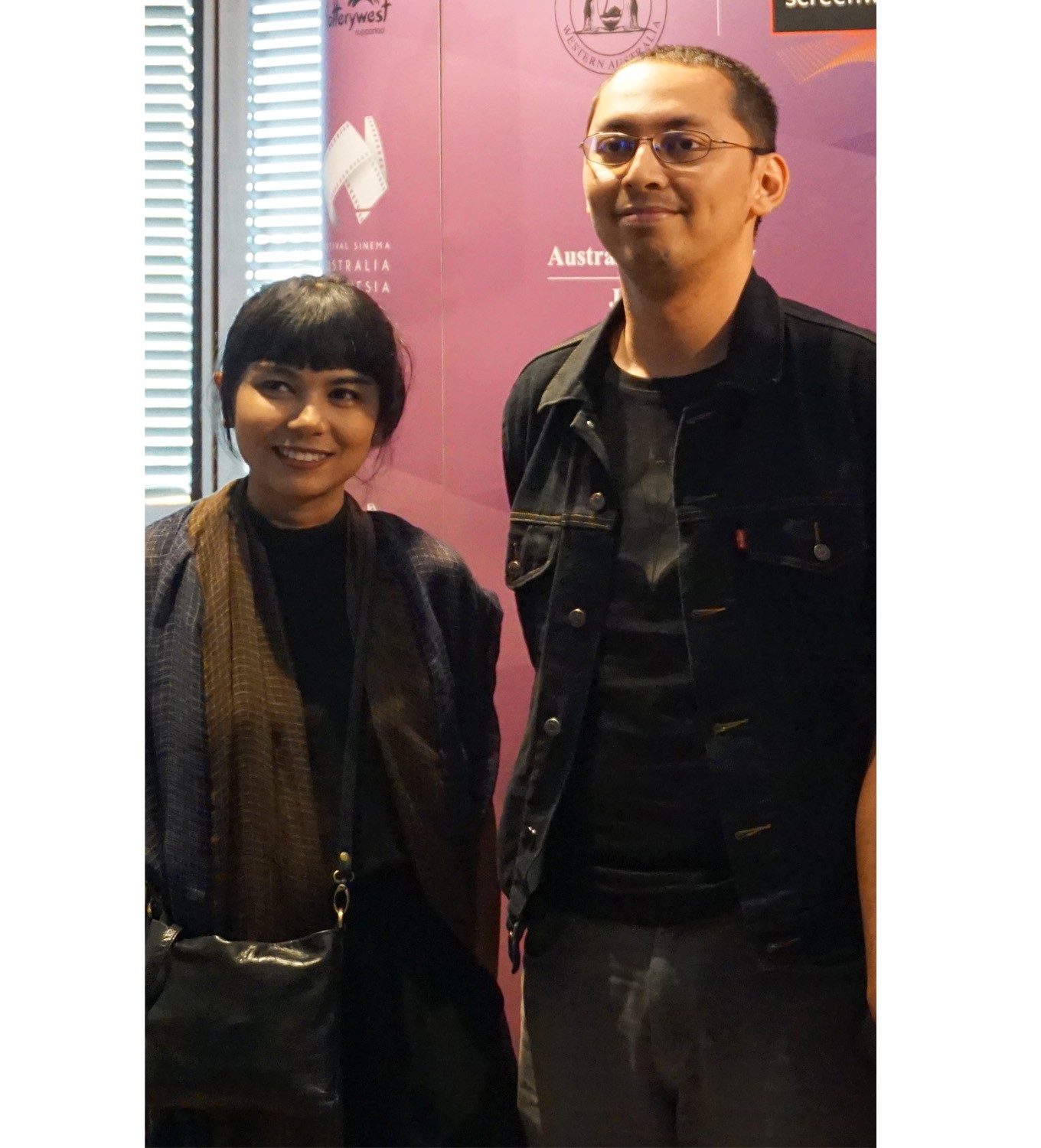 Kamila Andini (left) and Mahesa Desaga (right) pictured together after the Australia-Indonesia Cinema Festival's short film competition winner announcement at XXI Senayan City theater, South Jakarta. Image: JP/Masajeng Rahmiasri