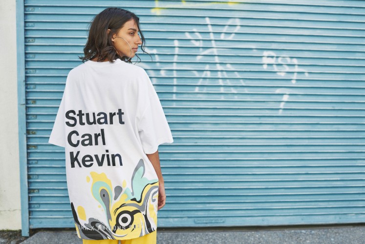 The adult collection also features apparel, including oversized crew sweats, bomber jackets and oversized T-shirts with the names of popular Minions characters, Stuart, Carl and Kevin.