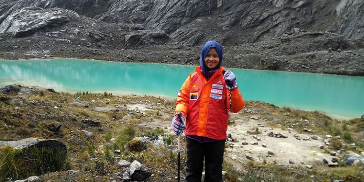 Khansa Syahlaa admitted that there were many challenges during the journey, especially on the descent.