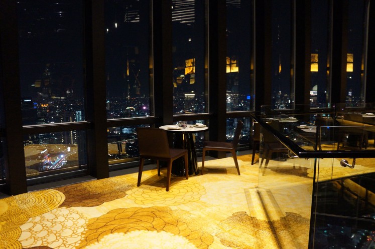 The dining area of Henshin, situated on the 68th floor of The Westin Jakarta.