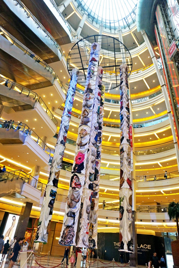 Top down: Artist couple Indieguerillas showcases a gigantic installation titled Me and My Monkey Mind at Pacific Place Mall’s Atrium in South Jakarta as part of the Art Jakarta fair, which runs from July 27 to July 30.