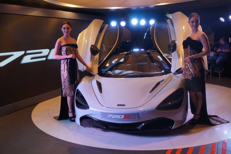 The McLaren 720S during a press launch in Jakarta on July 26.