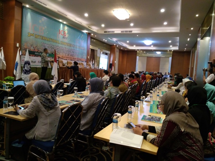 Energy talks: Bogor Agricultural University (IPB) deputy rector for research and partnership Anas Miftah Fauzi opens the 2017 International Conference on Biomass held in Bogor, West Java, from July 24 to 25.