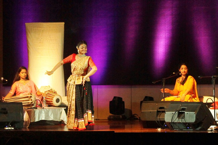 Radiating: Bhakti Deshpande (right) communicates with the audience through her dance and facial expressions.