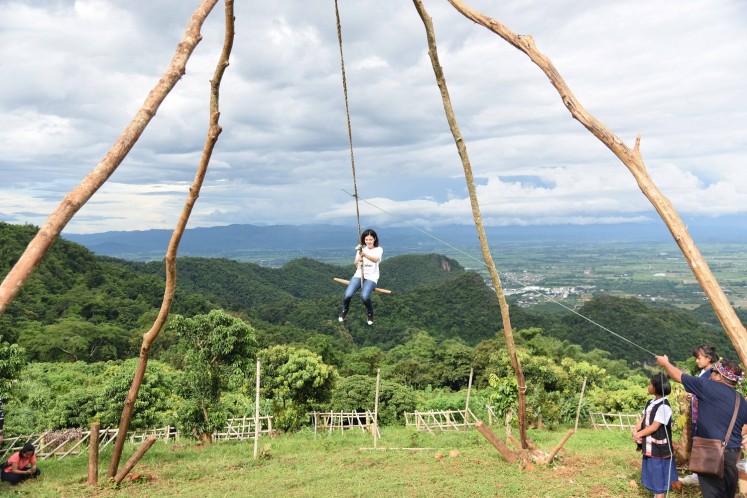 The giant swing is a central spot during Akha's New Year.