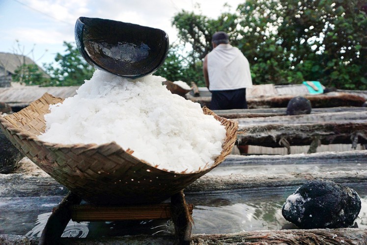 Patience required: Salt farmers from Kusamba, Klungkung regency provide interesting packages for their salt.
