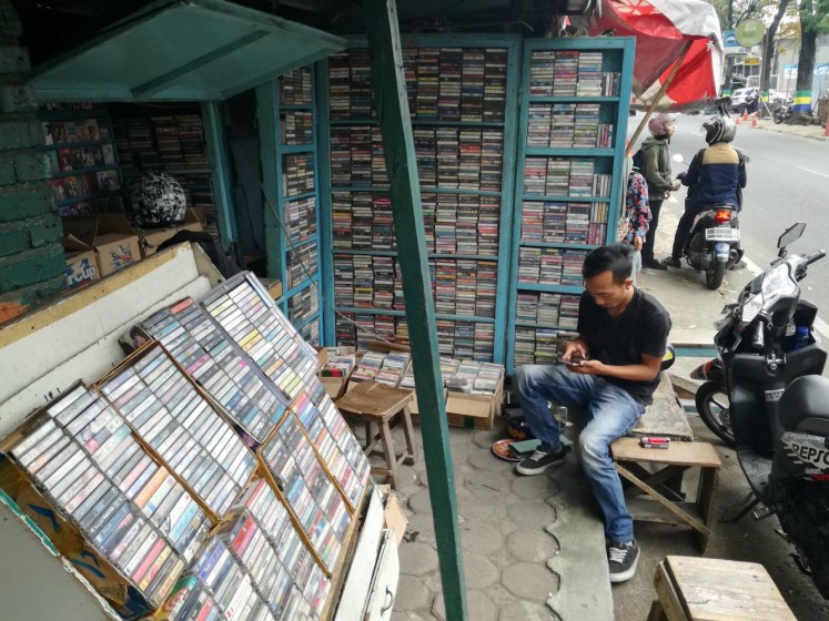 A cassette stall on Jl. Cihapit, Bandung. 