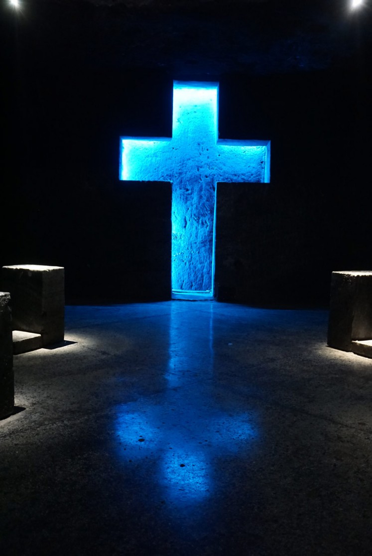 One of the tunnels in the Salt Cathedral is the Way of the Cross.