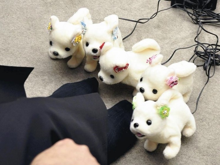 The robot dog, developed by start-up Next Technology, LLC., can check for foot odor. 