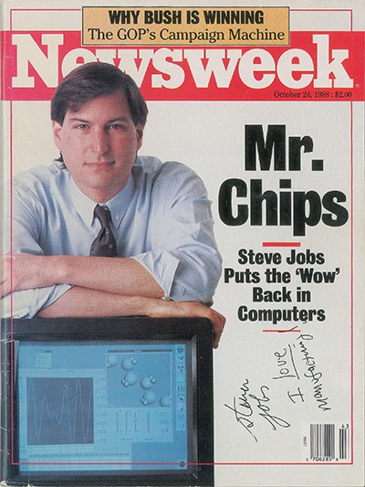 The Newsweek magazine, which was published on Oct. 24, 1988, featured Jobs on its cover.