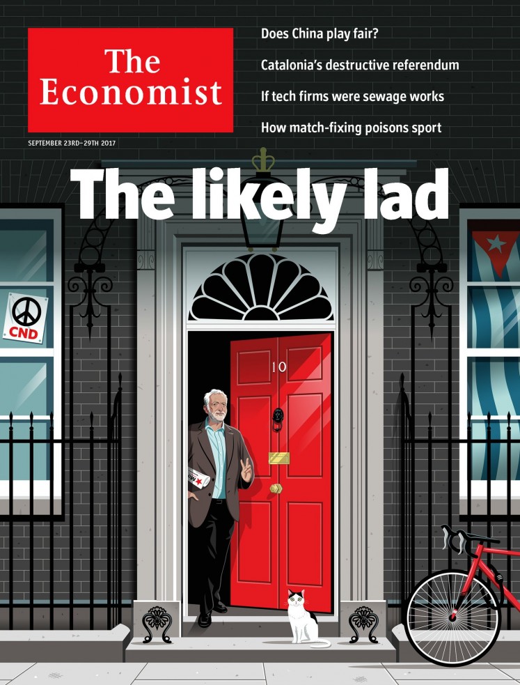 The Economist magazine puts Labour Party leader Jeremy Corbyn on the cover and considers him as 