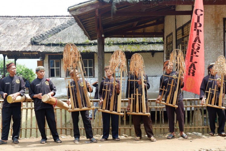 'Angklung buhun', a musical instrument made from bamboo.