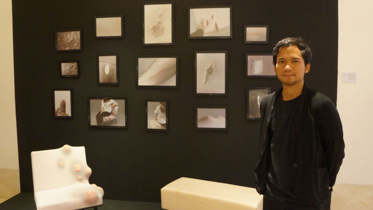 Denny R. Priyatna with his work 'Appalstered (Appalling + Upholstered Furniture)'.