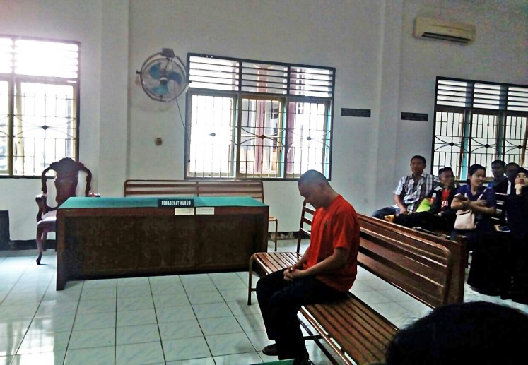 Khaireyll Benjamin Ibrahim, alias Benjy, 38, attends his trial at the Medan District Court in North Sumatra on Thursday, Oct. 18, 2017. The court sentenced the Malaysian actor to 11 years in jail for possession of 5 grams of methamphetamine.