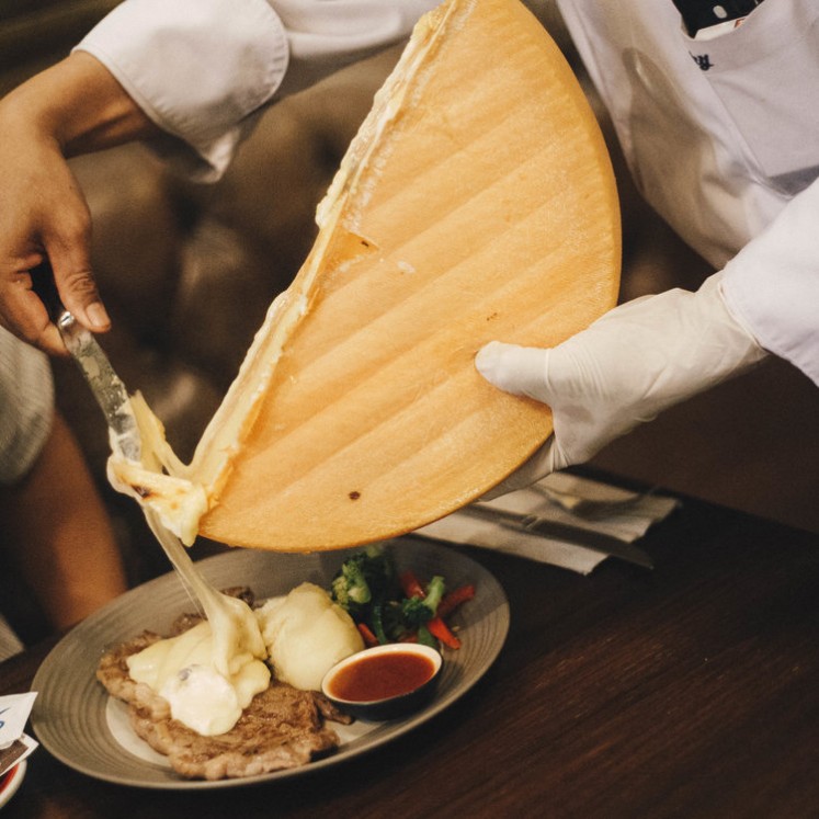 Raclette cheese is also available at Chamber Food & Spirits restaurant. 