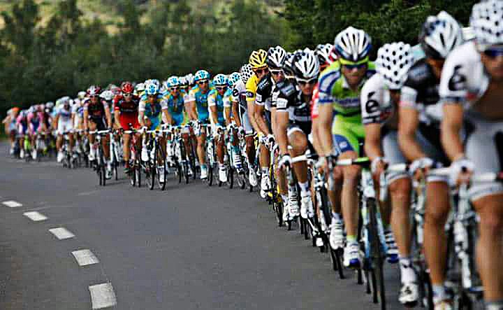 Uphill battle: Cyclists compete in the first étape of the Tour de Central Celebes on Nov. 6.