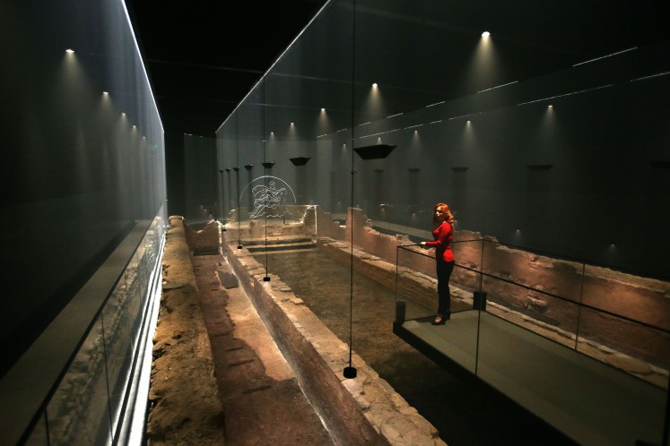 The third century reconstructed temple, sits seven meters below the City of London.