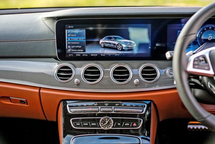 Screen saver: The car's automated dashboard and control panel are seen up close.