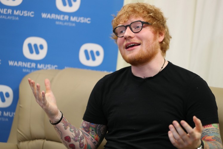 Ed Sheeran during a pre-concert interview at the Axiata Arena in Bukit Jalil.