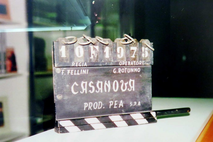 Action: A clap board of Il Casanova di Federico Fellini