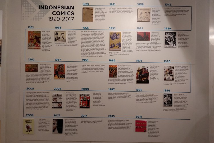 The chronological history of Indonesian comics from 1929 to 2016 is on display at the 