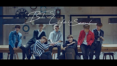 Screenshot of BTS` promotional video for Seoul City