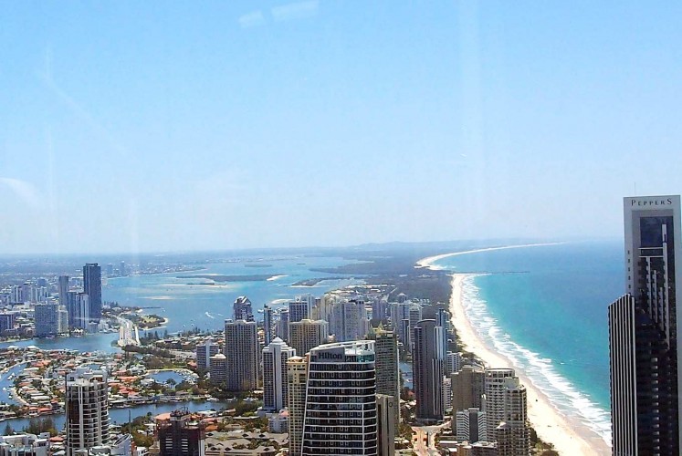 Quite a view: The Gold Coast skyline as seen from the Skypoint observation deck on top of the Q1 building. 