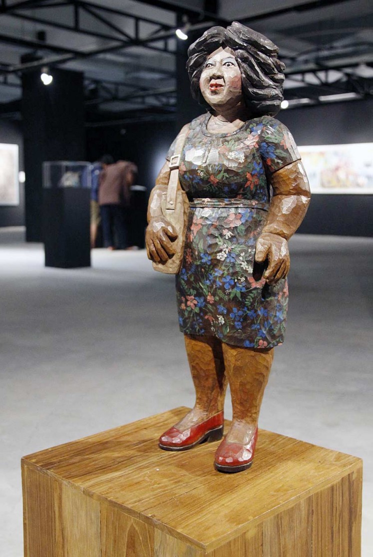 Part of history: A sculpture titled Dolly, by Abdi Setiawan, is displayed at the recent Saya Datang exhibition in Yogyakarta.