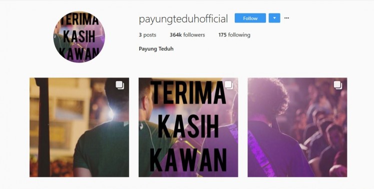 Official Instagram account of Payung Teduh.
