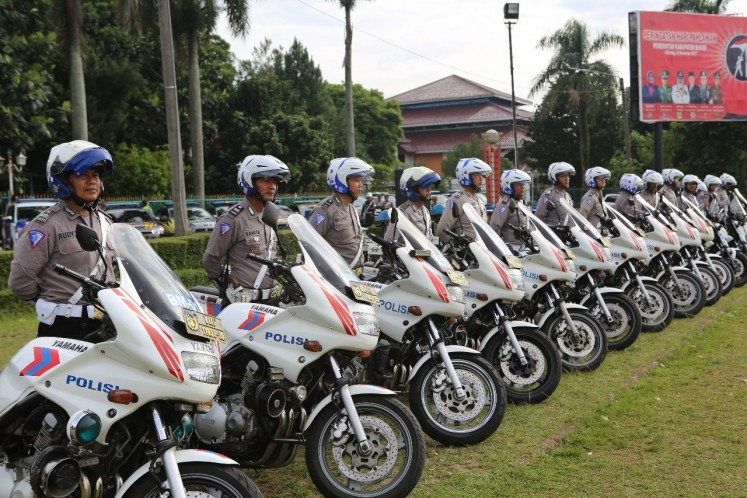 Gearing up: The Bogor Police said around 2,000 police and military personnel have been prepared to secure the regency election and West Java gubernatorial election in 2018. 