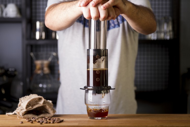 The Aeropress machine is one of the tools available for the manual-brewing technique.