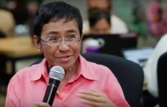 CEO of Rappler Maria A. Ressa speaks to the reporters on the revocation of Rappler's license to operate. 