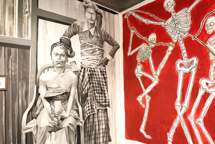 Consumerism: One of the works displayed at a recent exhibition at Bentara Budaya Bali gives a poignant critique of the prevailing lifestyle of consumerism among Balinese.