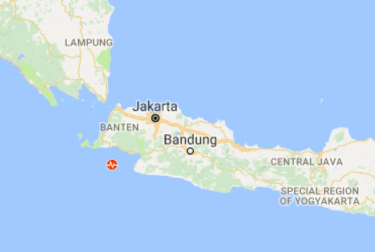 Alert area in January covers 81 km SouthWest Lebak Banten, 100 km SouthWest Pandeglang, Banten, 108 km SouthWest Bogor, West Java, 125 km SouthWest Serang-Banten, and 153 km SouthWest Jakarta-Indonesia