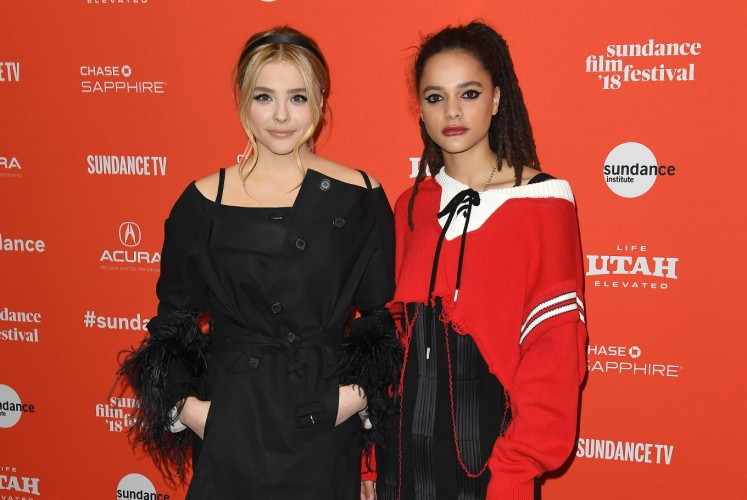 Actors Chloë Grace Moretz (L) and Sasha Lane attend the 'The Miseducation Of Cameron Post' And 'I Like Girls' Premieres during the 2018 Sundance Film Festival at Eccles Center Theatre on January 22, 2018 in Park City, Utah. 