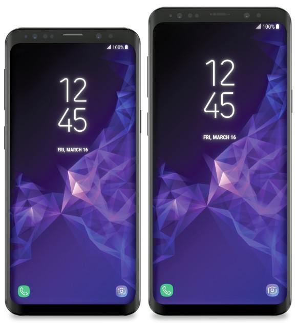 An image of Galaxy S9 and S9 Plus rendering