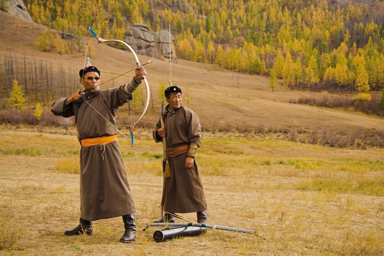 An archer takes aim in Mongolia