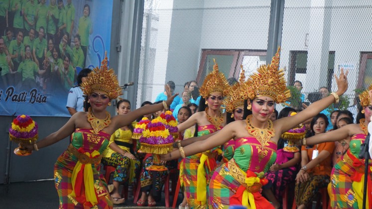 In celebration: Dancers perform a traditional Balinese dance during the inauguration of the new building of the Denpasar Women's Penitentiary in Kerobokan, Bali, on Feb.14.