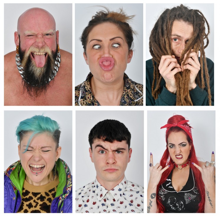 A composite image shows potential models during a casting at the UGLY model agency in London on January 25, 2018. Long necks, large chins, flapping ears, crooked noses: welcome to Ugly Models, a London modelling agency of a different stripe, where imperfections are heralded.
