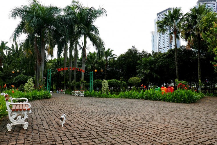 The front gate of Taman Cattleya in West Jakarta. 