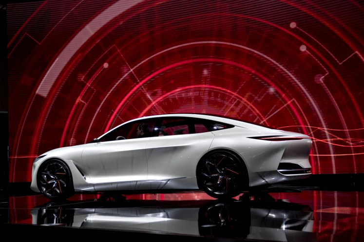 Infiniti Q Inspiration concept at North American International Auto Show in Detroit.
