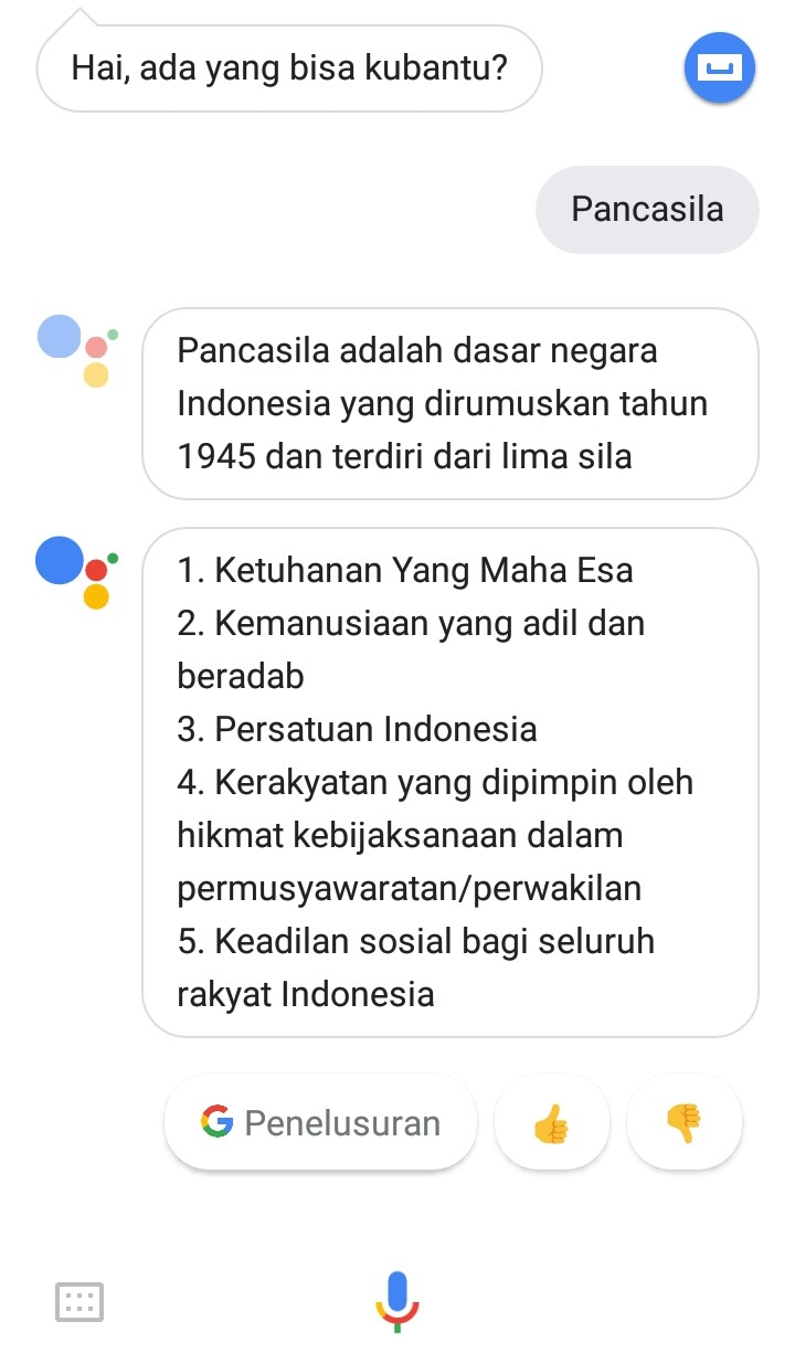 Google Assistant is able to explain and mention the five principles of 