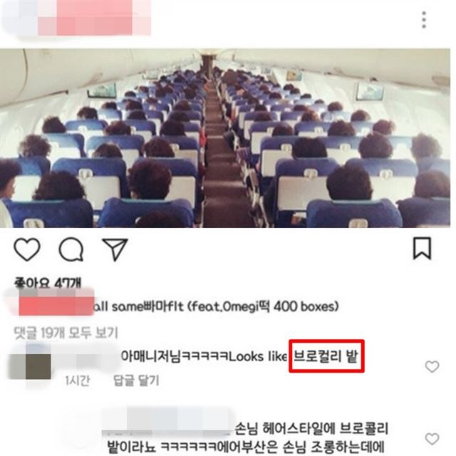 A screen capture of an Air Busan flight attendant’s Instagram.