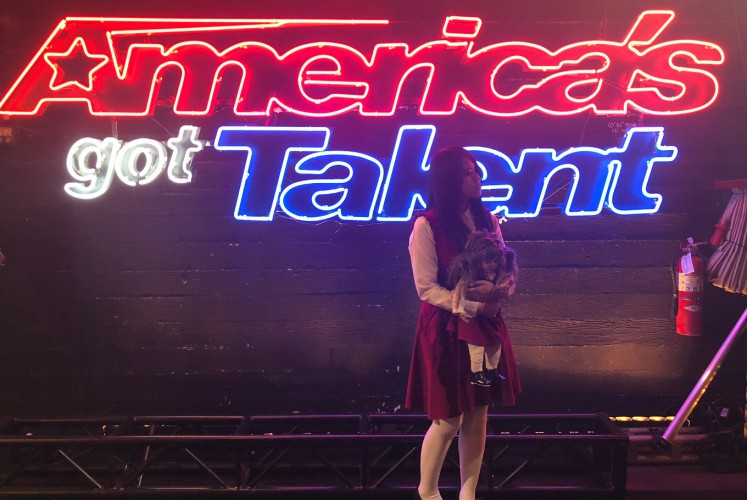 The Sacred Riana backstage of reality TV show 'America's Got Talent'. 