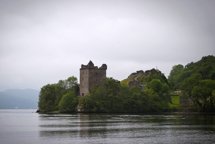 Urquhart Castle is seen from the waters of Loch Ness in the Scottish Highlands, Scotland on June 10, 2018. 