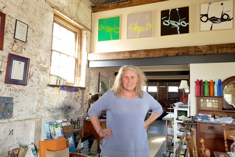 Making a difference: Susanne Bell poses inside Glen Roy Shearing Shed, which she has transformed into a boutique winery.