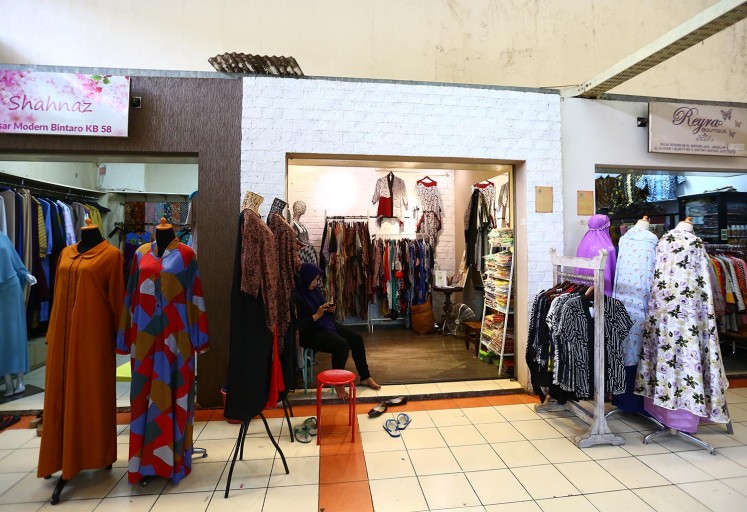 Clothing stores in the market. 