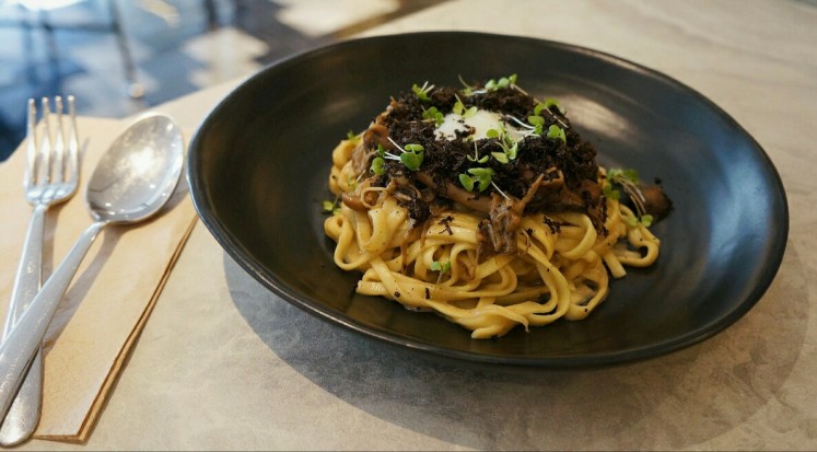 Triple mushroom noodles, a black truffle season special from Devon Cafe Jakarta