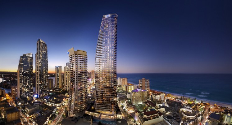 Standing 194 meters tall, Hilton Surfers Paradise Hotel and Residences has been one of the tallest skyscrapers along Australia’s Gold Coast since 2011. 
